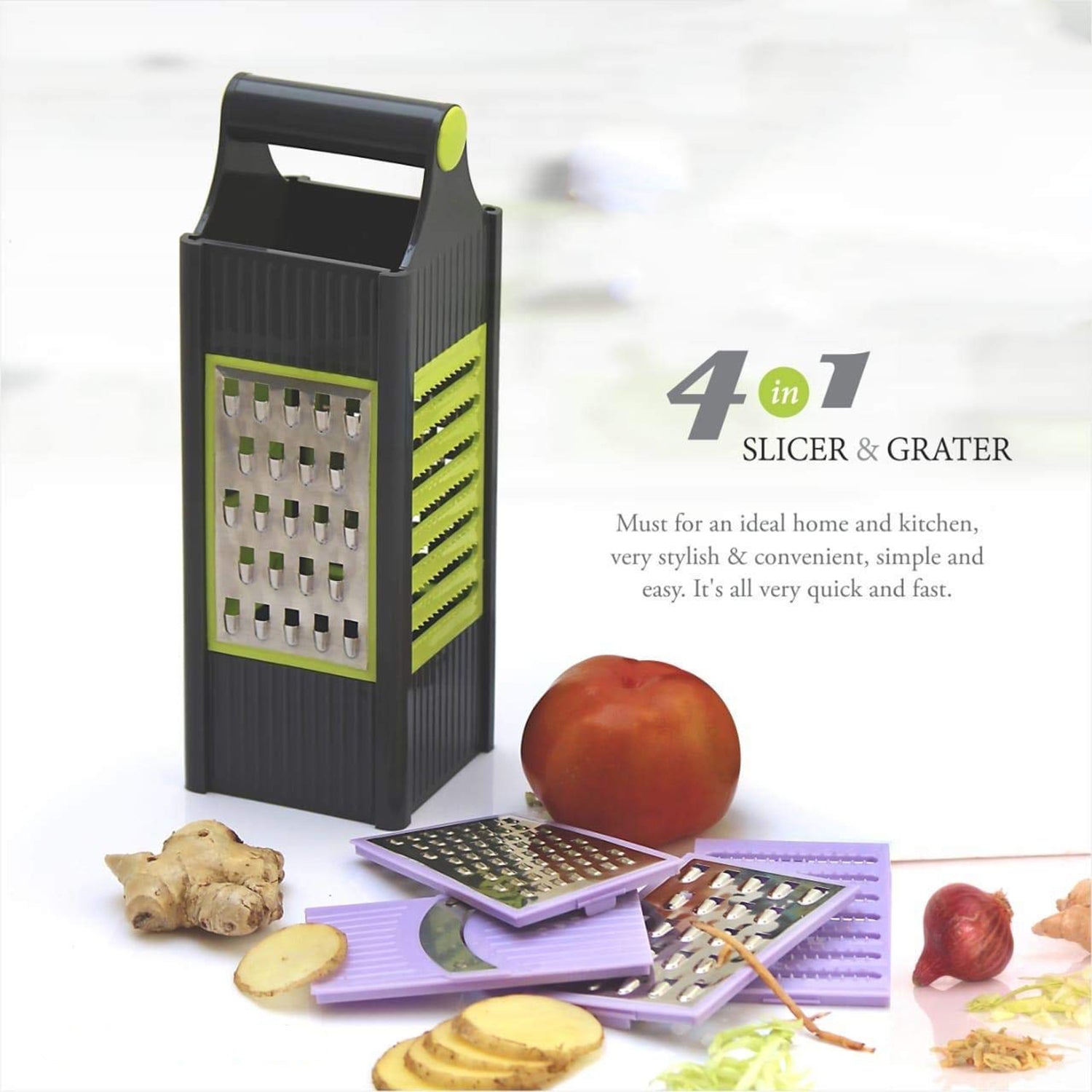 2650 4 In 1 Plastic Vegetable And Fruit Grater And Slicer For Kitchen 2650 4 In 1 Plastic Vegetable And Fruit Grater And Slicer For Kitchen